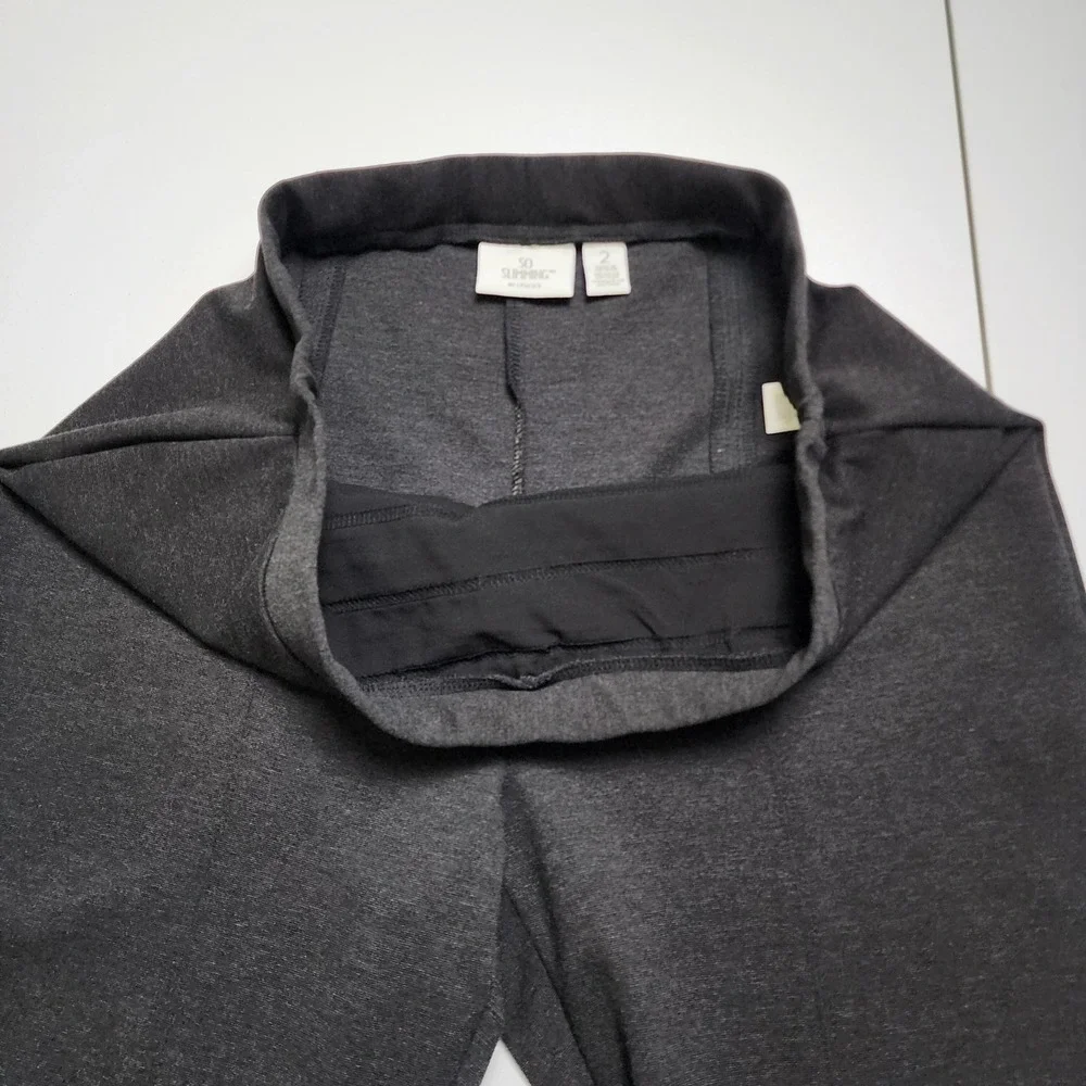 Chicos So Slimming Womens Charcoal Gray Ponte‎ Leggings Size XL Tummy Control